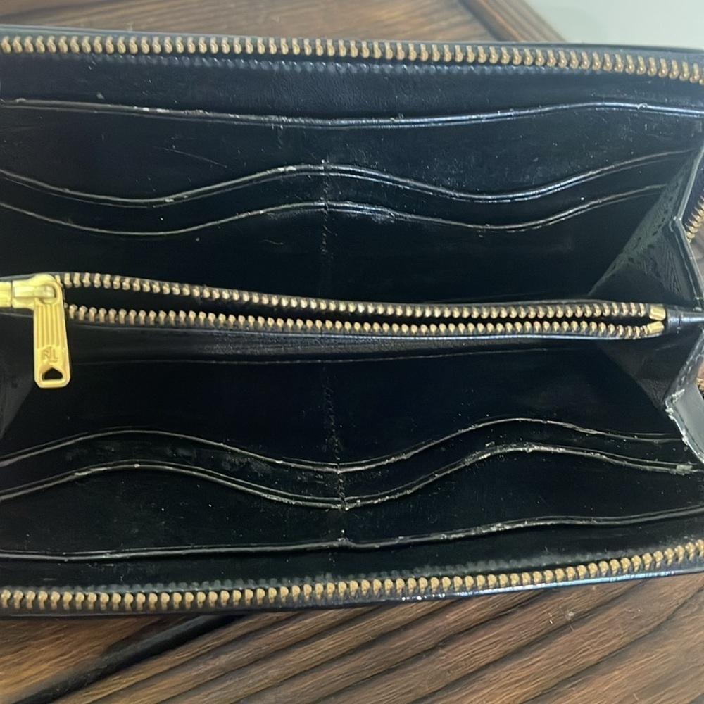 Lauren Ralph Lauren Leopard Print Zip Wallet with Gold Accents - Picture 5 of 5